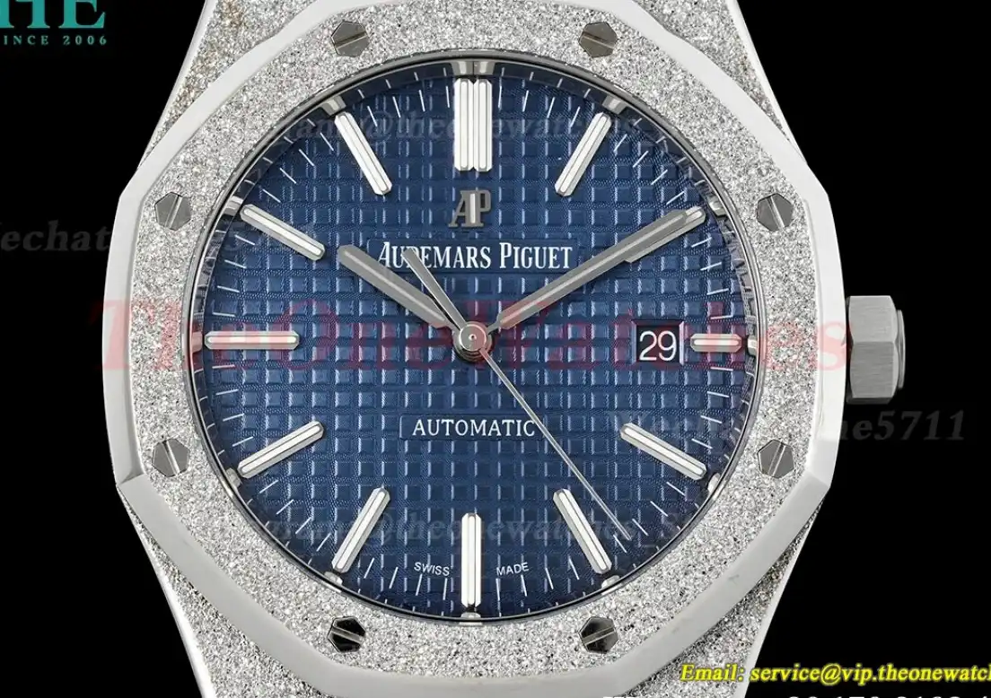 Royal Oak 15410 Frosted SS SS Blue Stk ZF SA3120 Super Clone