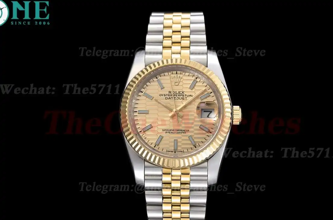 Datejust 126233 36mm Jub SS YG Gold Textured Dial Stk GDF MY8215