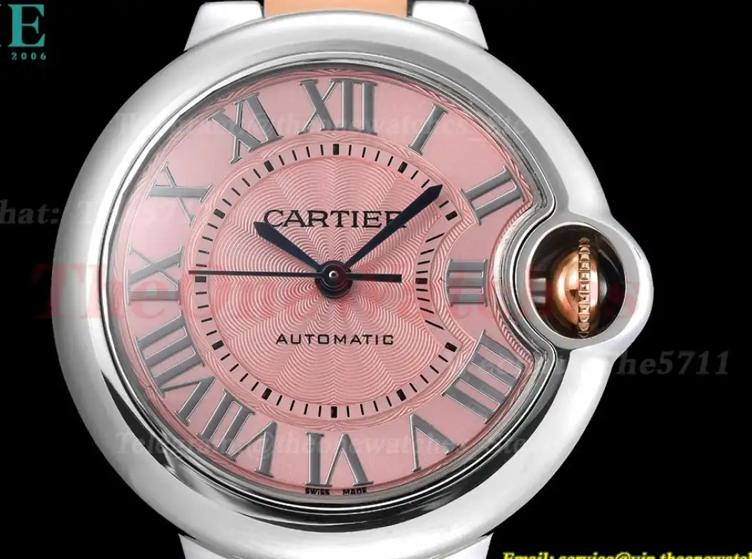 Ballon Bleu De Cartier 33mm SS RG Pink Rmn GDF NH05