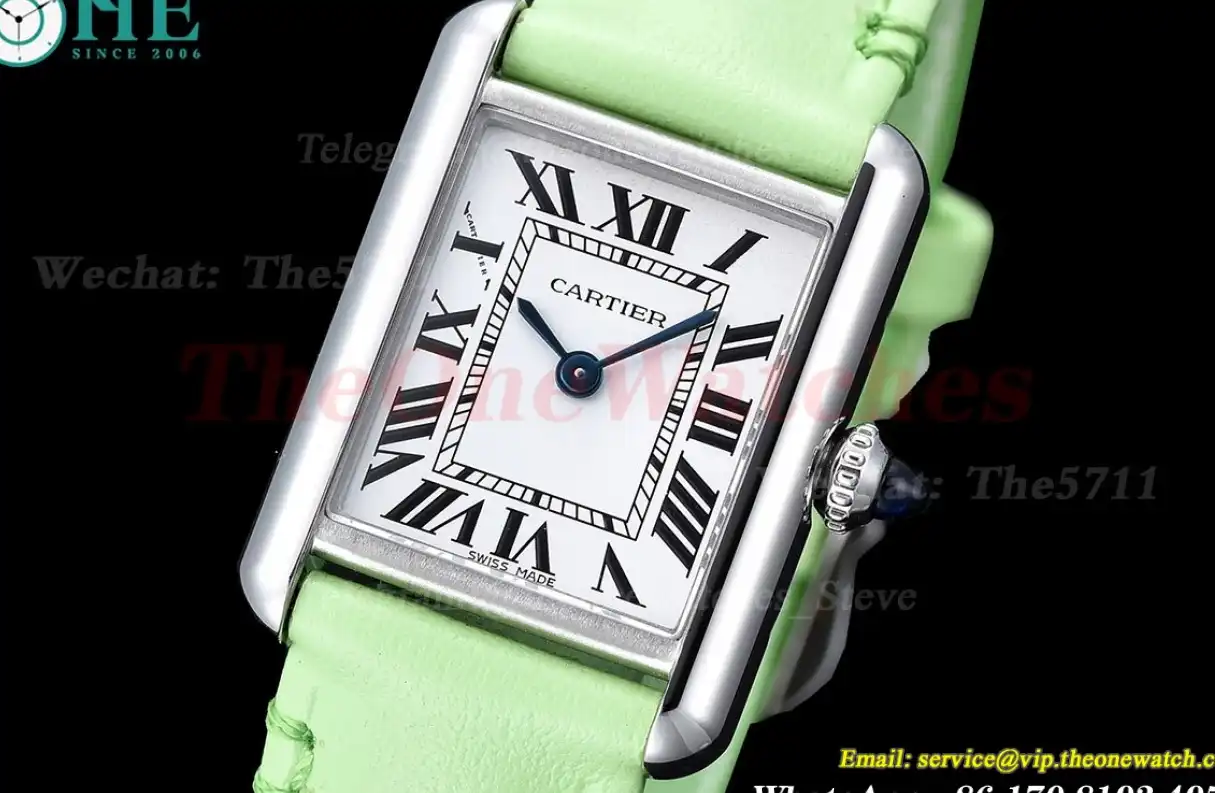 Tank Must Small SS LE White dial On Green Leather Strap K11F Quartz