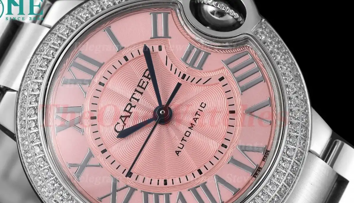 Ballon Bleu De Cartier 33mm SS SS Pink Rmn GDF NH05