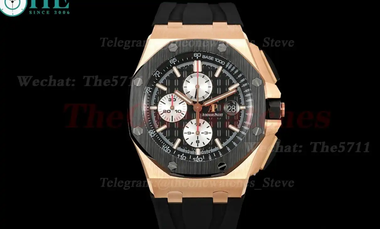 Royal Oak Offshore 26401RO 44mm RG RU Black Dial TKF A7750