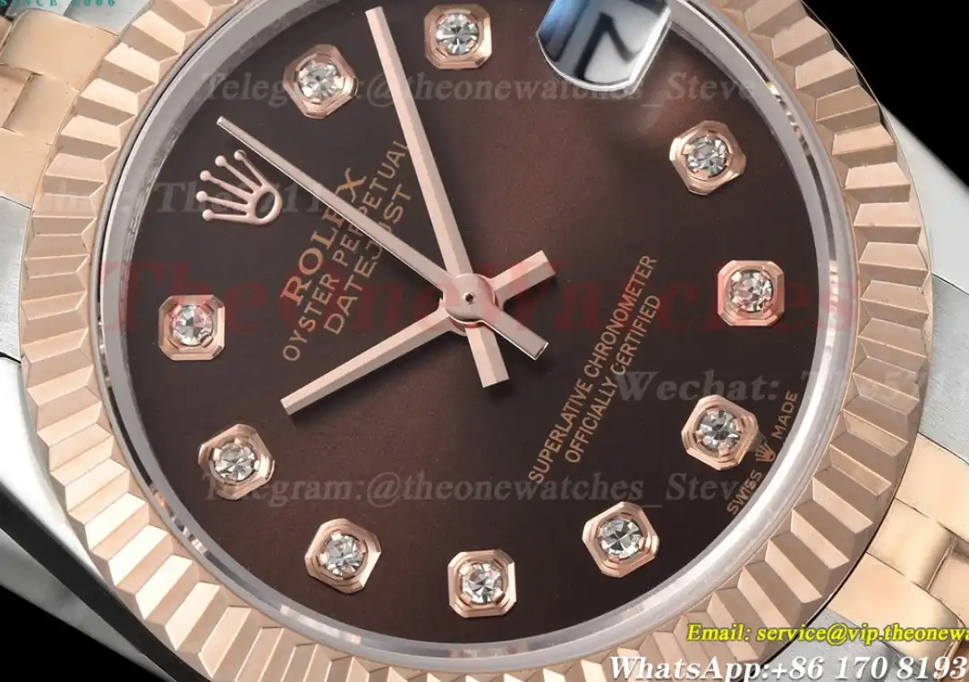 Datejust 28mm RG SS Brown Dia GDF MY8215