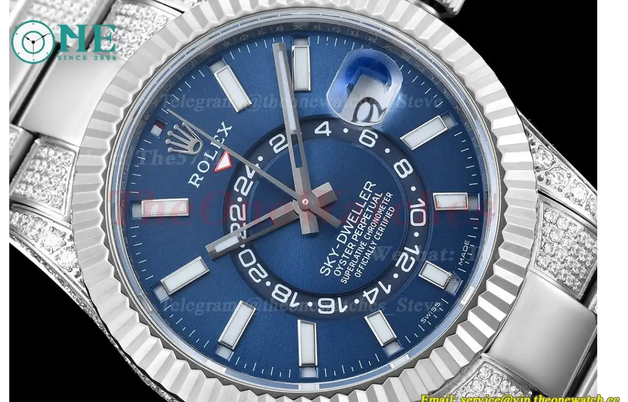 SkyDweller 42mm Diamond Oyster SS SS Blue Stk FNF A9001