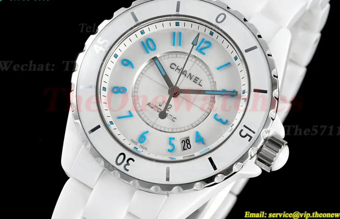 J12 38mm White Ceramic Cer White Blue HTF A2892