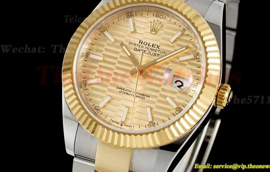 Datejust 126333 41mm Oys YG SS Gold Textured Stk EWEF A3235