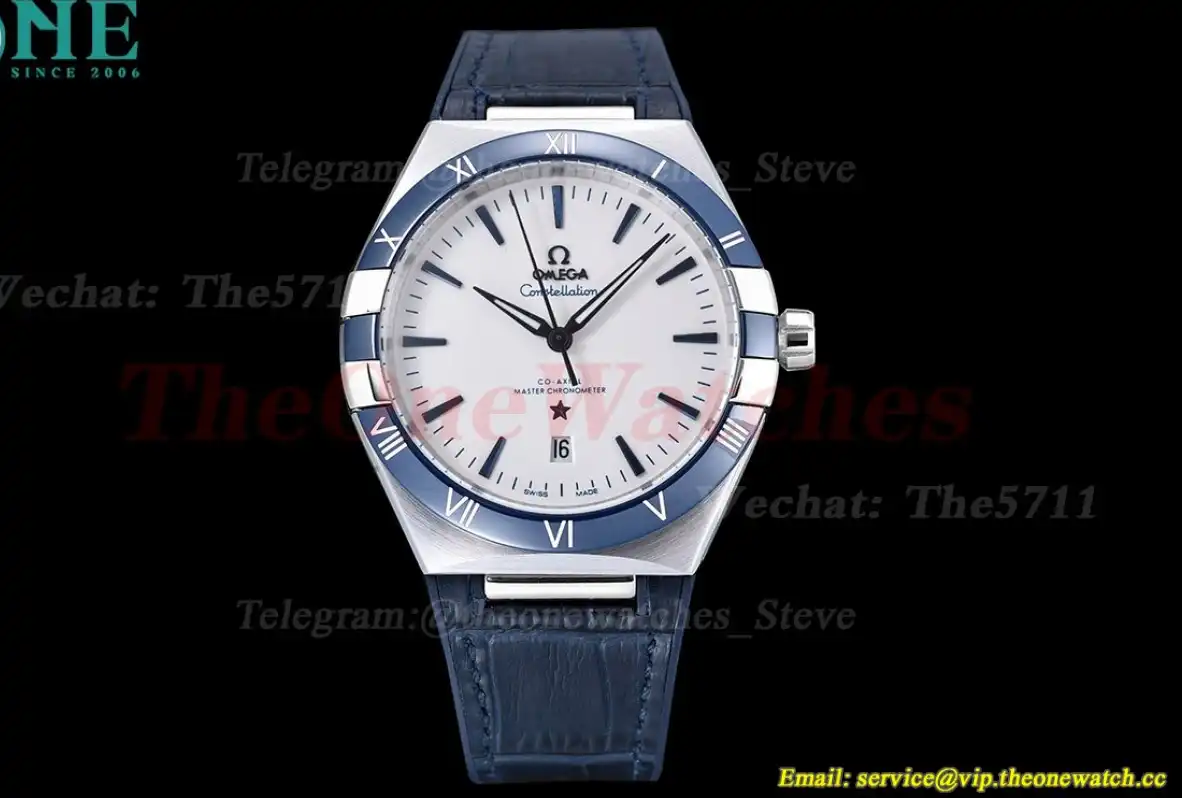 Constellation 41mm Blue Cer SS LE White Dial GDF MY8215