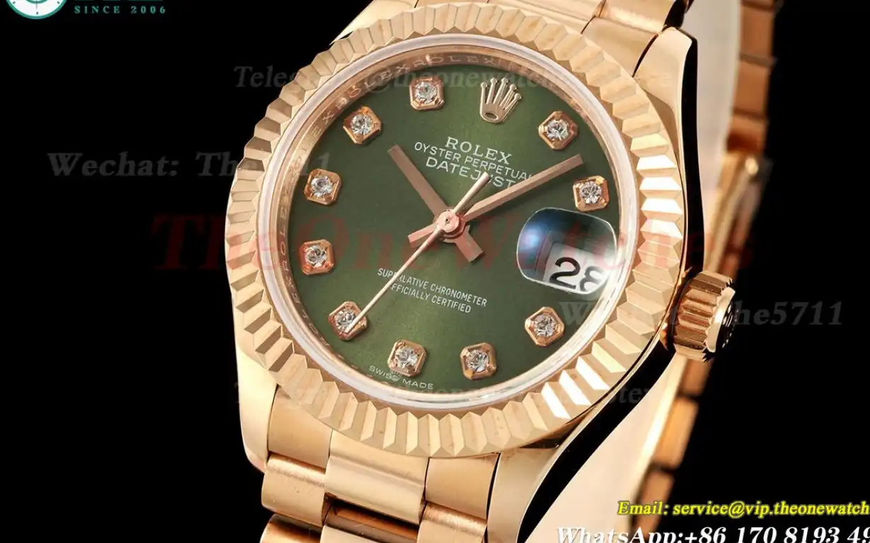 Datejust 279175 28mm Pres YG YG Green Dia GMF A2671