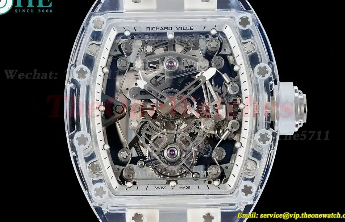 RM56-02 44mm Skeleton Dial on Transparent Rubber Strap RMF Tourb