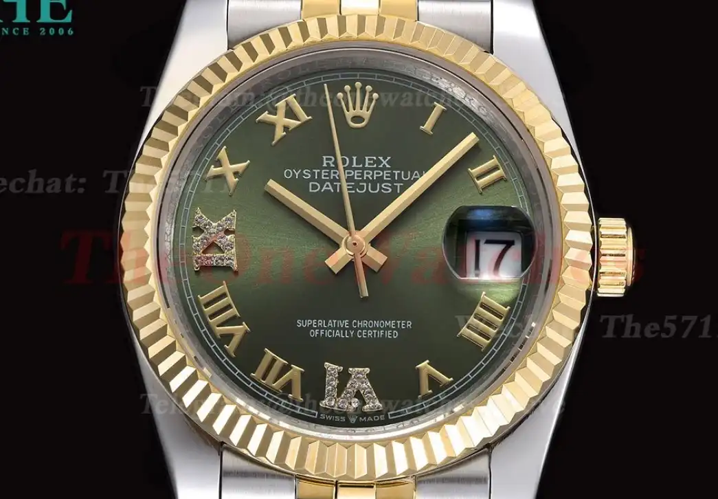 Datejust 126233 36mm Jub SS YG Green Rmn GDF MY8215