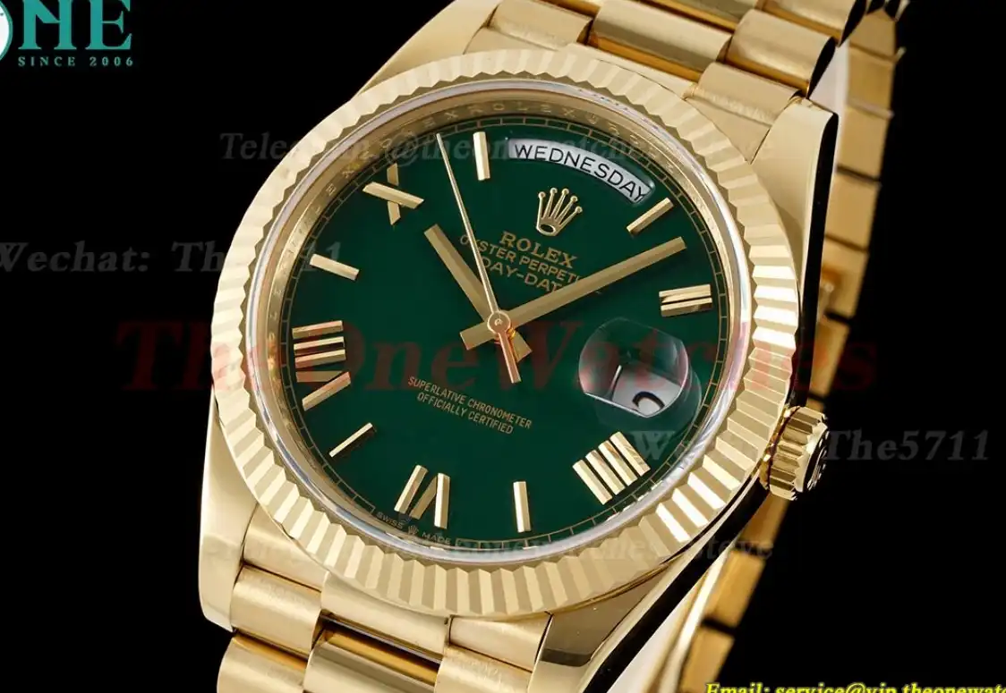 DayDate 228238 40mm Pres YG YG Green Dial GMF A2836 (Gain Weight)