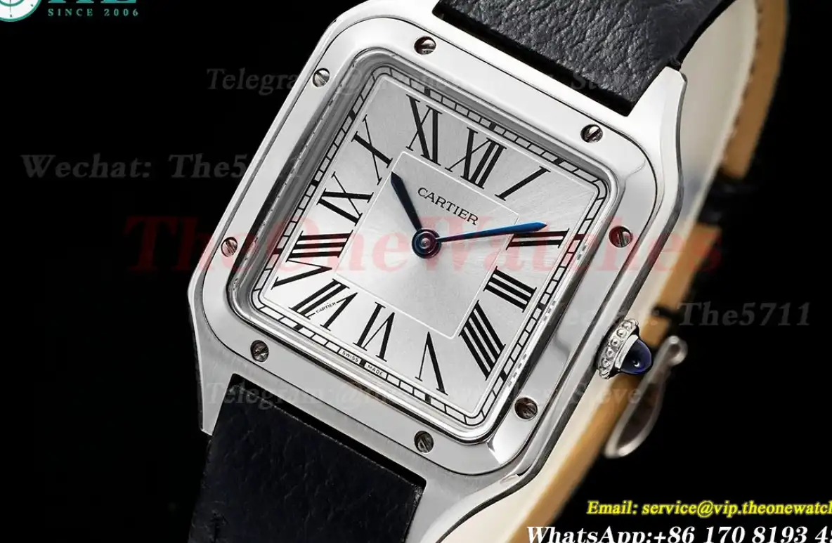 Santos Dumont Black SS LE Silver Dial AF Quartz