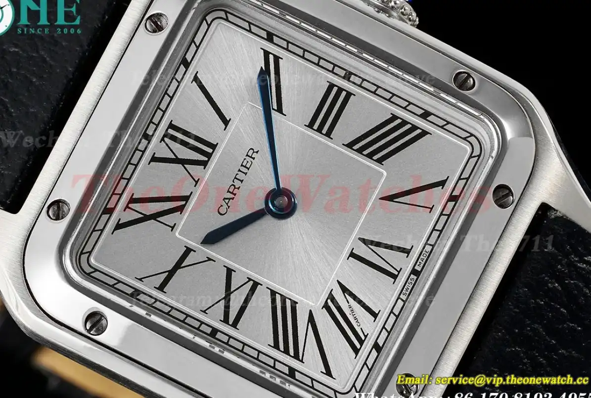 Santos Dumont Black SS LE Silver Dial AF Quartz