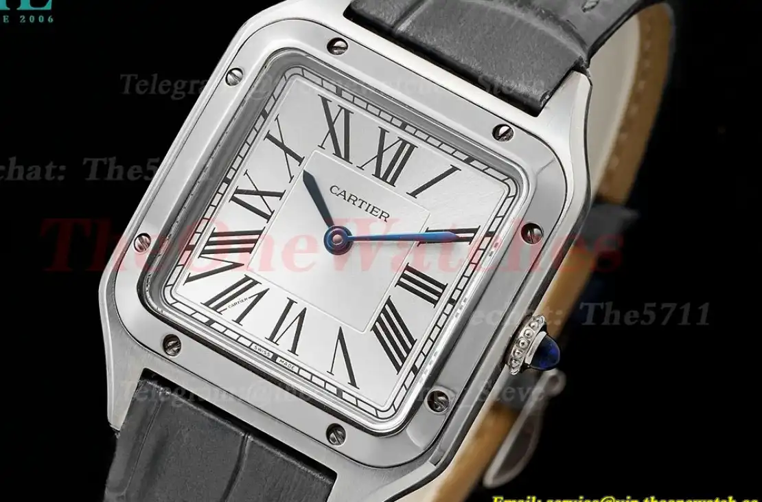 Santos Dumont Grey SS LE Silver Dial AF Quartz