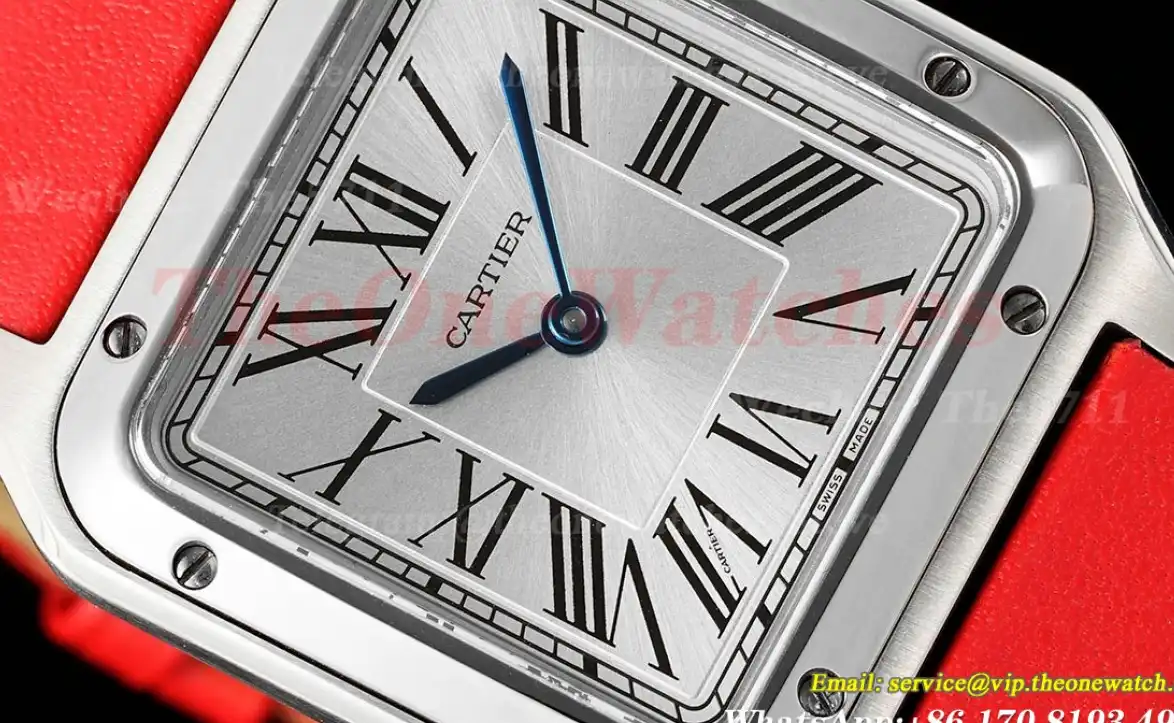 Santos Dumont Red SS LE Silver Dial AF Quartz