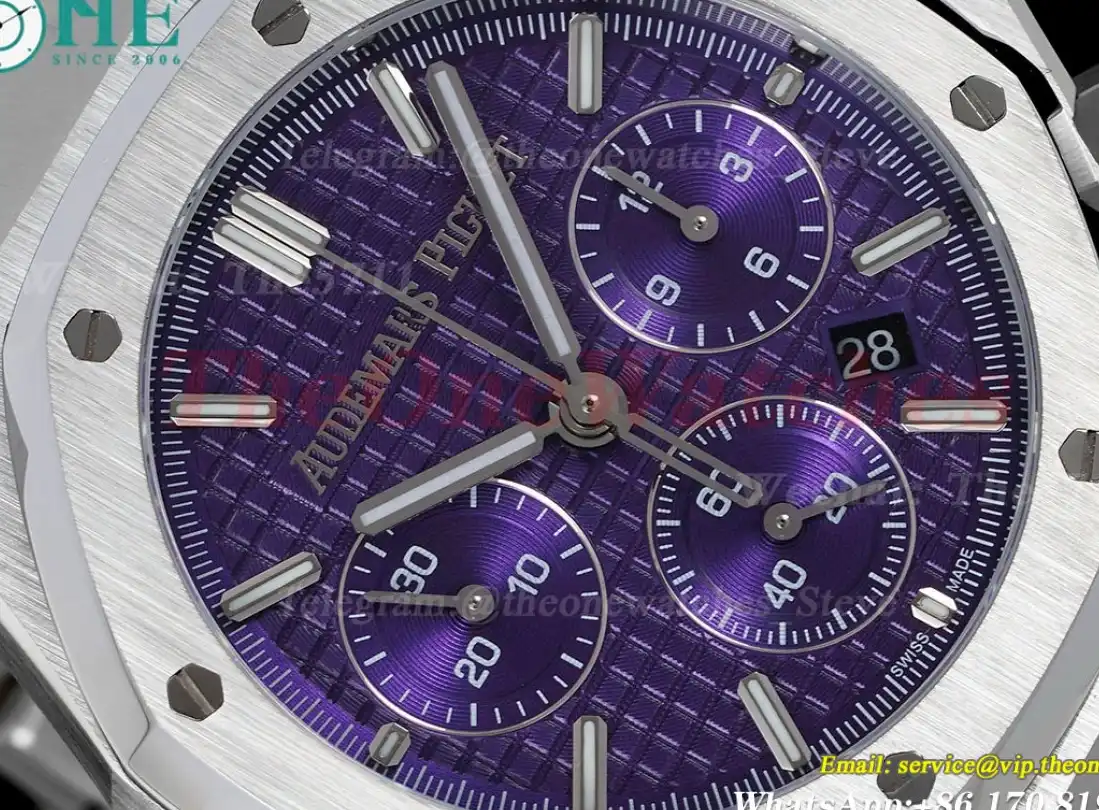 Royal Oak Chrono 26240 SS SS Purple Dial IPF A7750