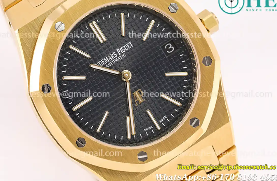 Audemars Piguet - Royal Oak 39MM 15202 Blue Textured Dial 316L YG YG KZF Cal.2121