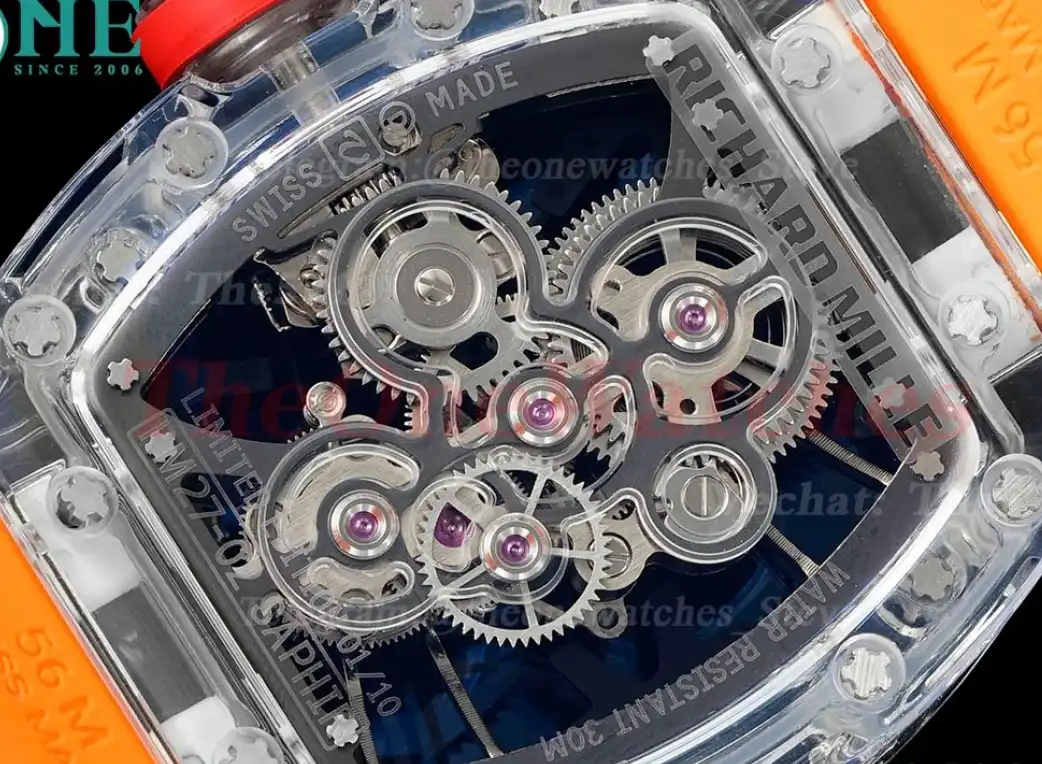 RM27-02 Skeleton Dial on Orange Rubber Strap RMF Tourbillon