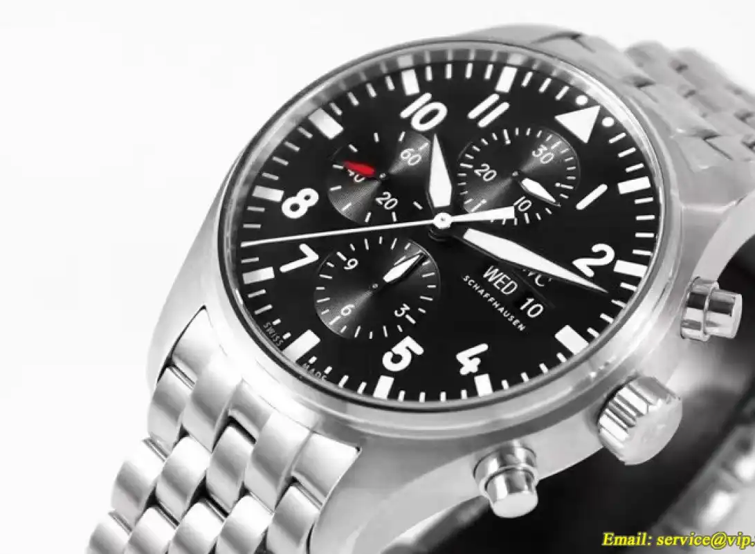 Pilot Chronograph Ref.3777 SS SS Black ZF A7750