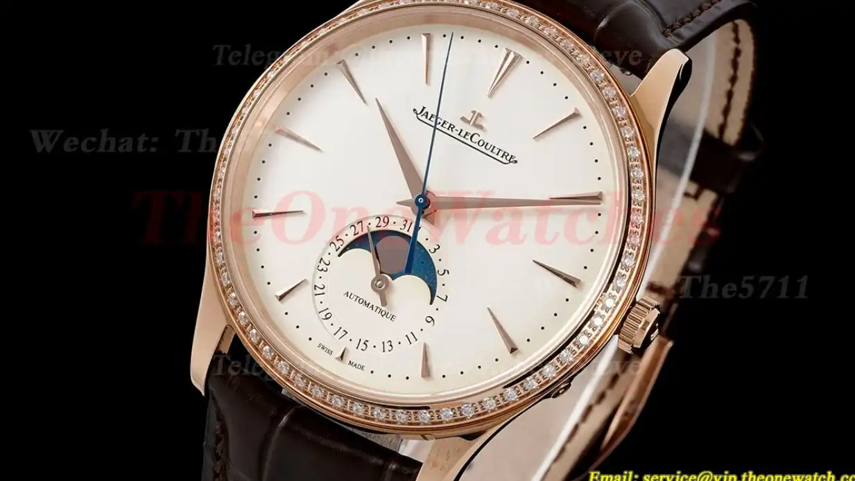 Master Ultra Thin Moonphase Dia RG LE White Stk AZ A925 Super Clone