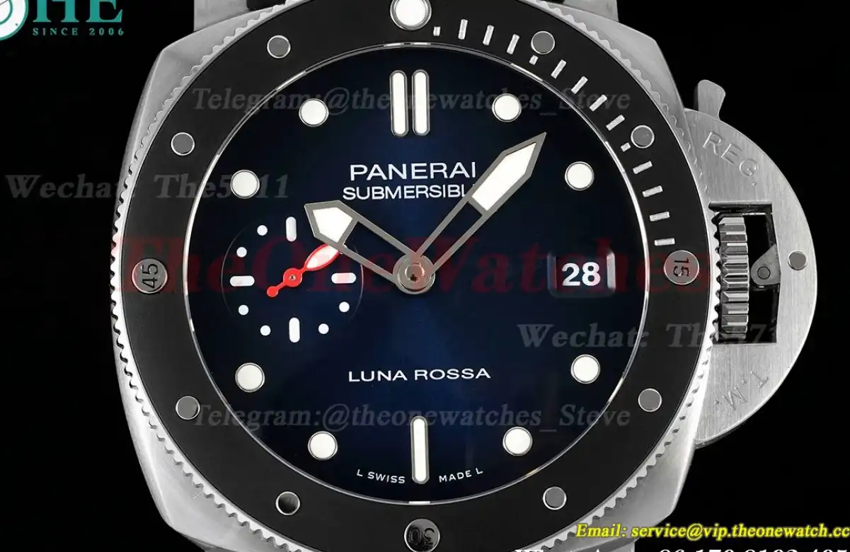 Submersible PAM1565 Luna Rossa 42mm SS RU Blue Dial VSF P900