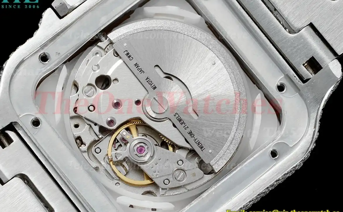 Santos 100 Mens XL 40mm SS SS Dia Rmn AMG MY9015