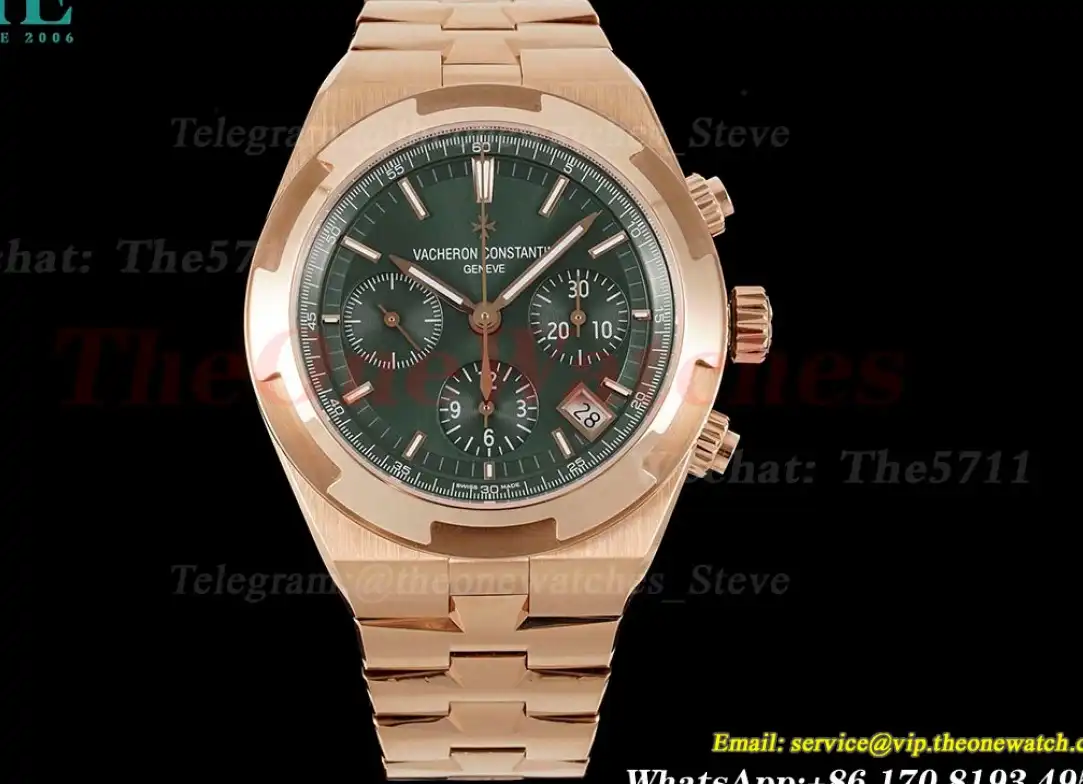 Overseas 5520V 41mm RG RG Green Dial 8F A7750 Mod