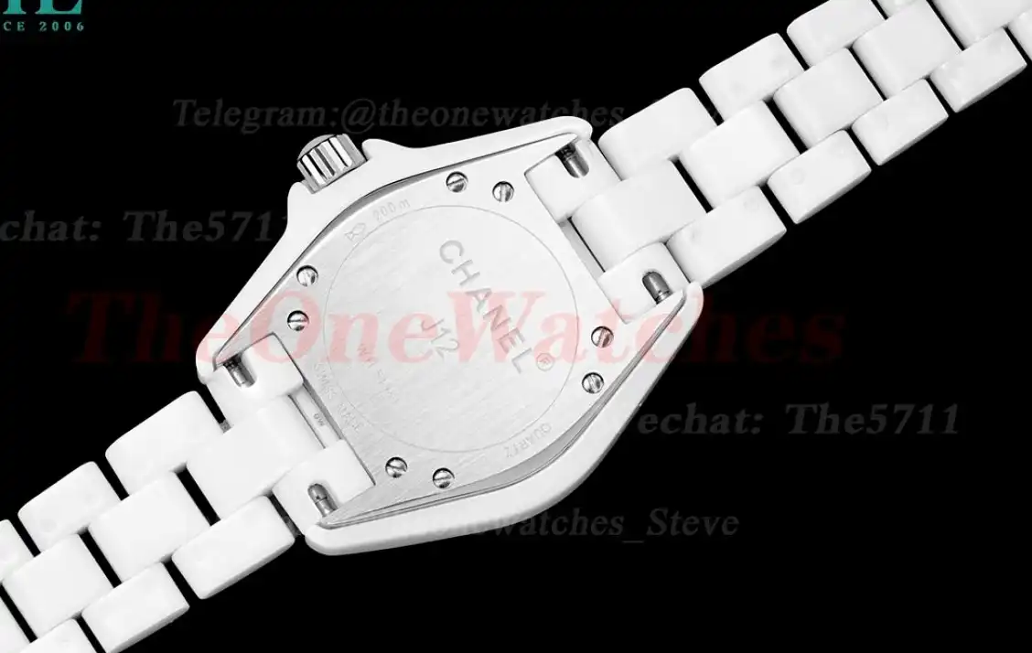 J12 33mm White Ceramic Cer White Num Dia HTF Quartz