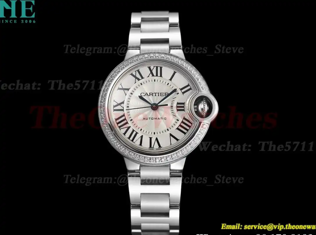 Ballon Bleu De Cartier 33mm SS SS Diamond Bezel GDF NH05