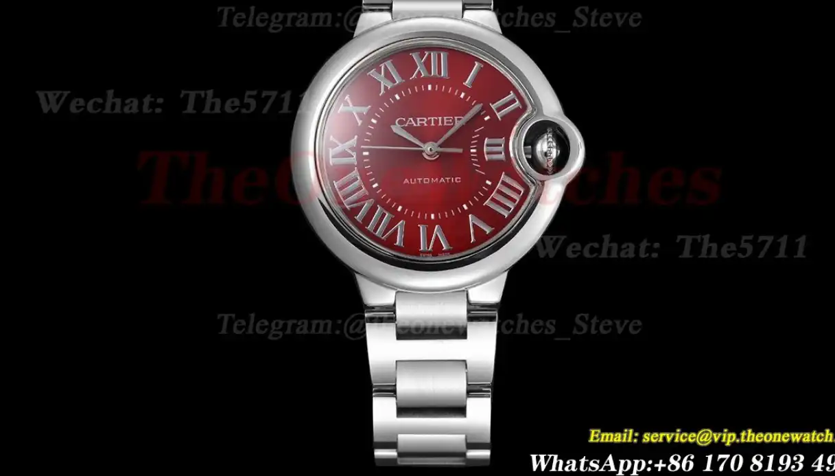 Ballon Bleu De Cartier 33mm SS SS Red Rmn GDF NH05