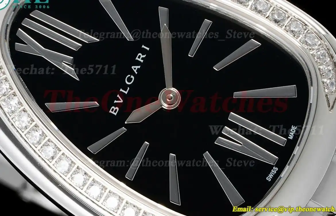 Serpenti Seduttori 33mm Dia SS SS Black Dial BVF Swiss Qtz