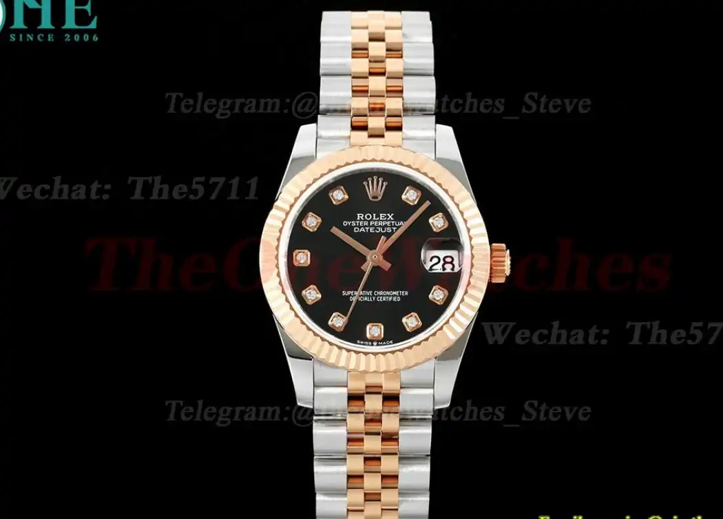 Datejust 278271 31mm Jub RG SS Black Dia GMF A2824