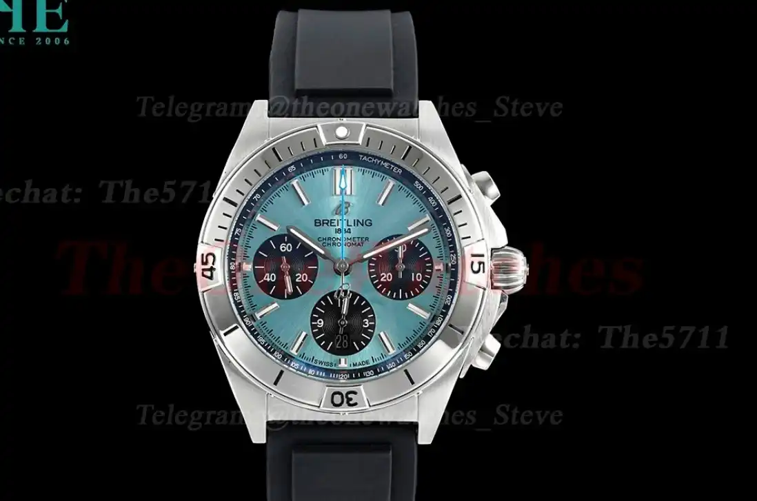 Chronomat B01 42MM SS RU Ice Blue Blk TF A7750