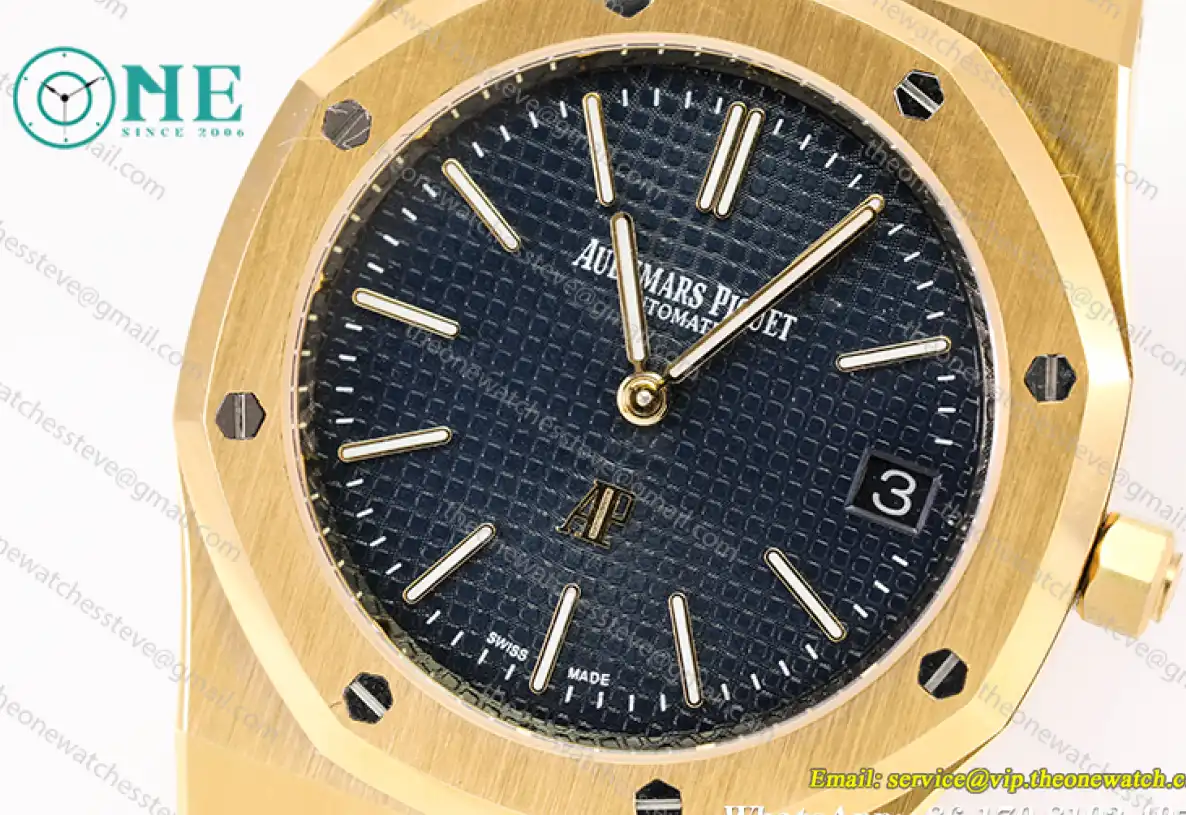 Audemars Piguet - Royal Oak 39MM 15202 Blue Textured Dial 316L YG YG KZF Cal.2121