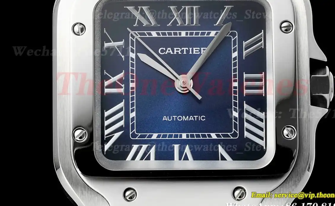 Santos De Cartier 35mm SS SS Blue Dial AF MY9015