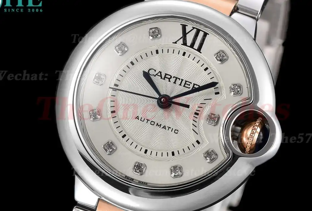 Ballon Bleu De Cartier 33mm SS RG Silver Dia GDF NH05