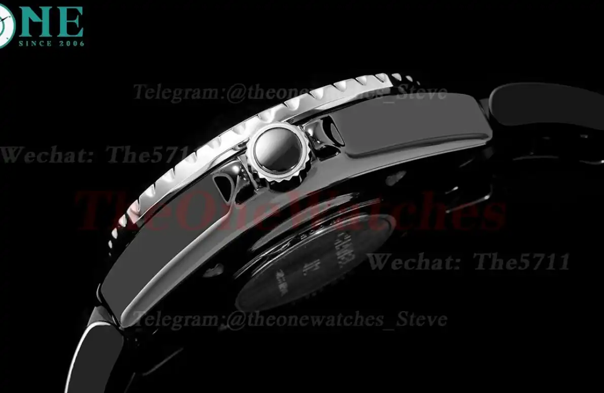 J12 33mm Black Ceramic Cer Black Wht HTF Quartz