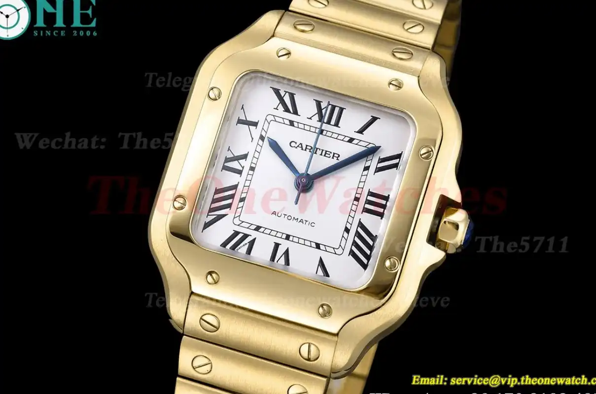 Santos De Cartier 35mm YG YG White Dial GF MY9039