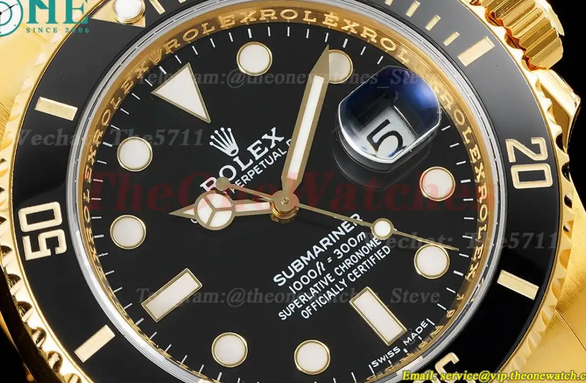 Submariner 116618LN 40mm Wrapped YG YG Black Dot KF VR3135