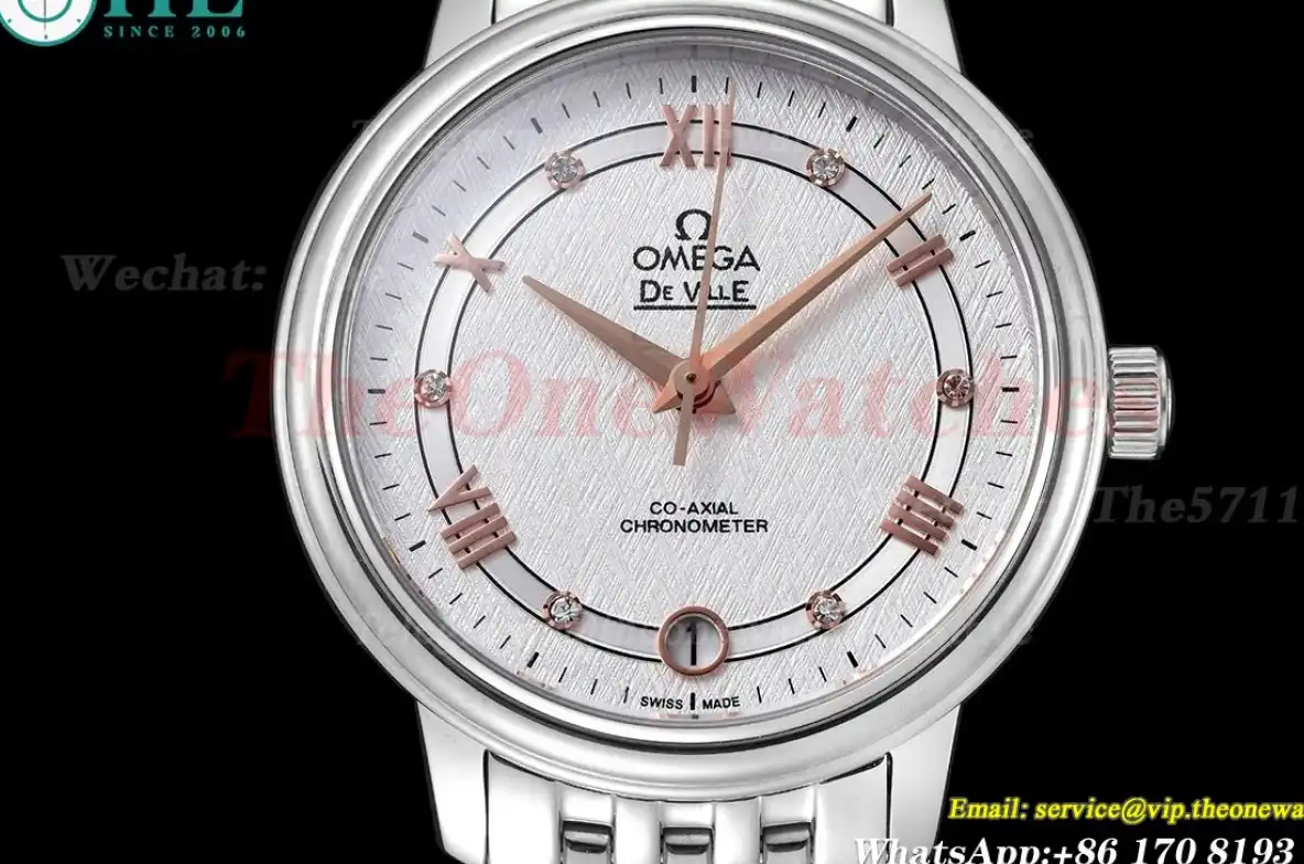 De Ville Prestige Ladies 32.7mm SS SS White Rmn GDF MY8215