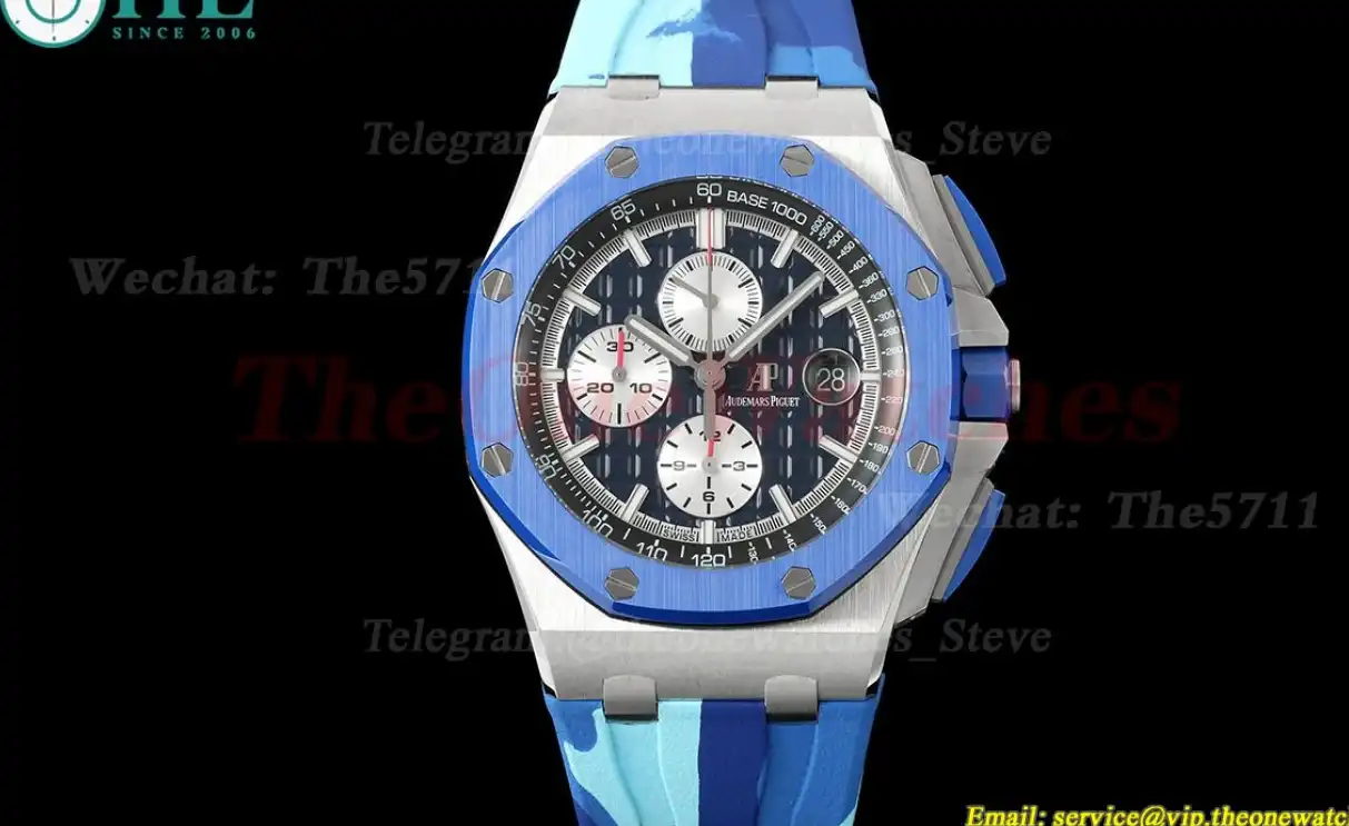 Royal Oak Offshore 26400SO Camouflage 44mm SS RU Blue Dial TKF A7750