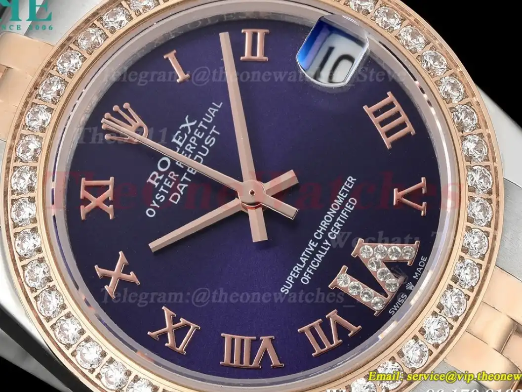 Datejust 28mm Dia RG SS Purple Rmn GDF MY8215