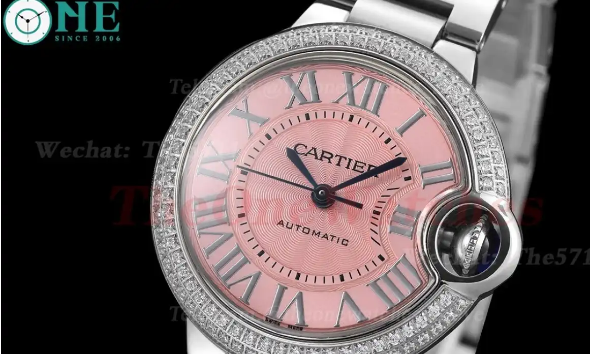 Ballon Bleu De Cartier 33mm SS SS Pink Rmn GDF NH05