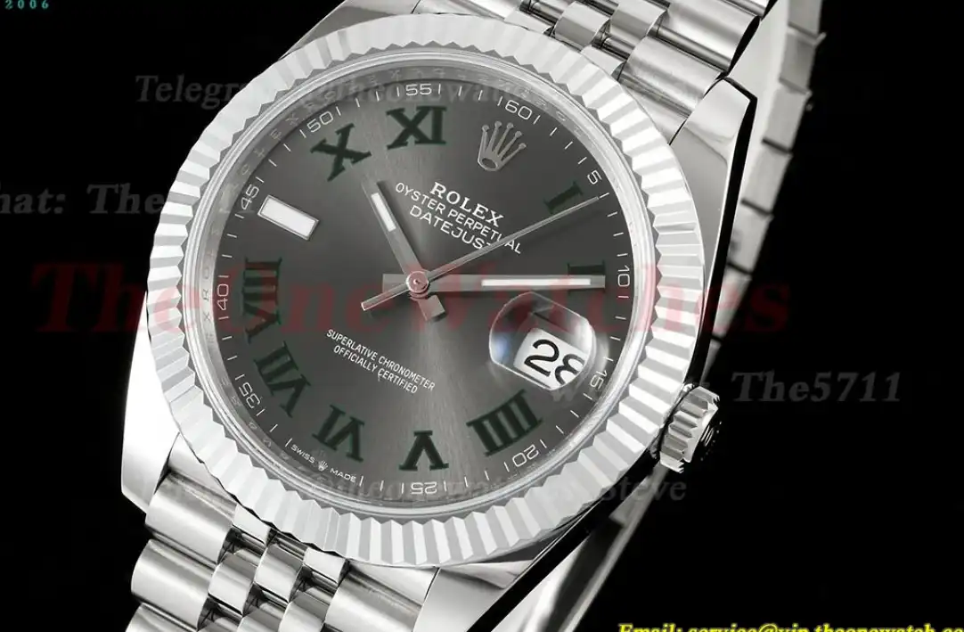 Datejust 126334 Wimbledon 41mm Jub SS SS Grey Dial JQF VR3235