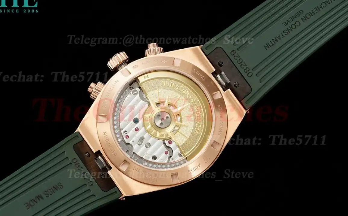 Overseas 5520V 41mm RG RU Green Dial 8F A7750 Mod