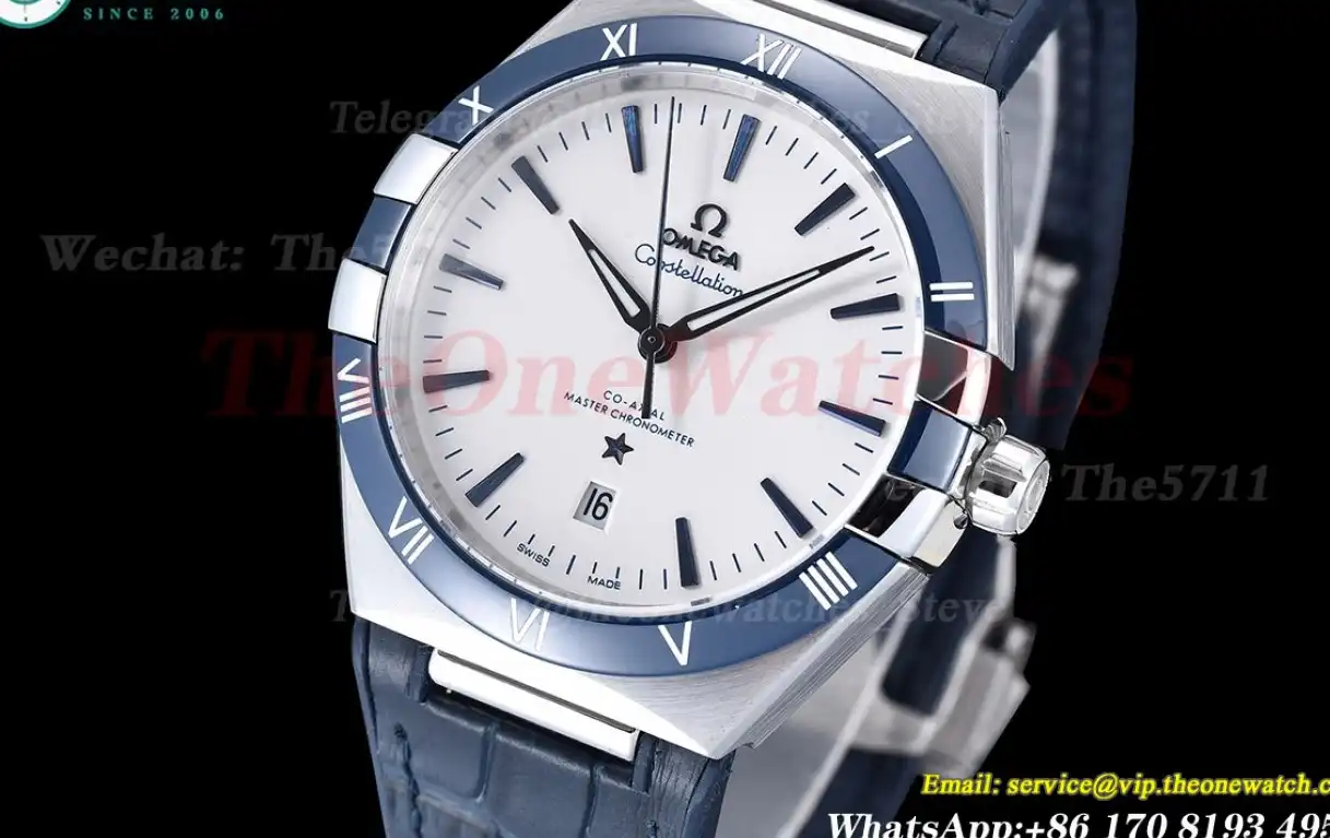 Constellation 41mm Blue Cer SS LE White Dial GDF MY8215