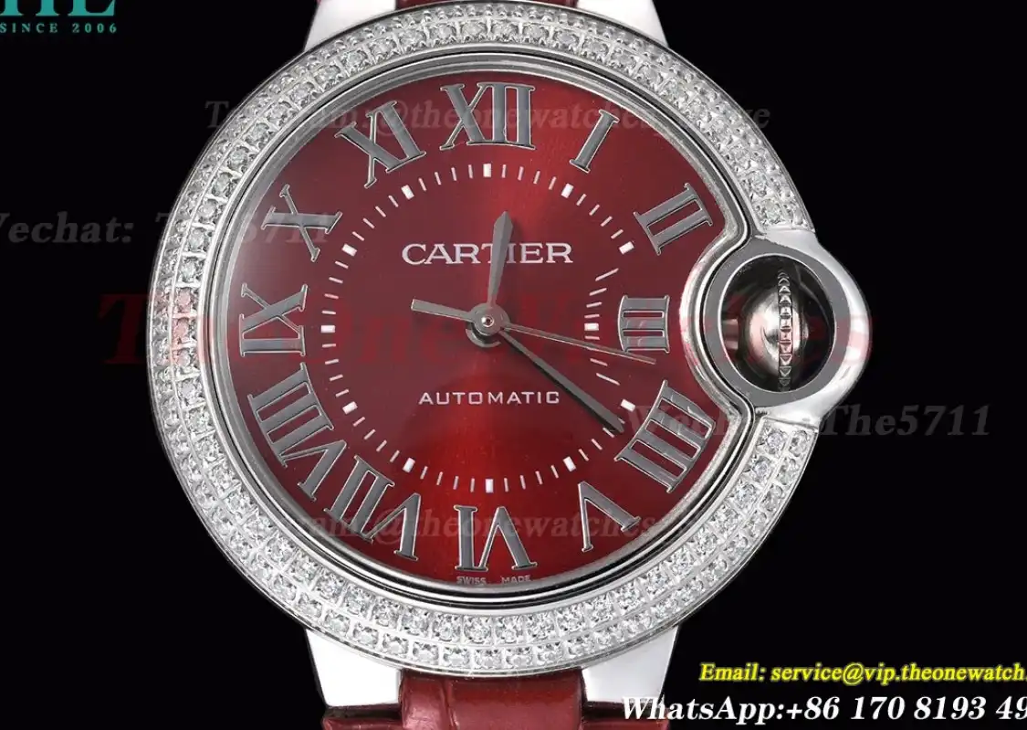 Ballon Bleu De Cartier 33mm Dia SS LE Red Dial GDF NH05