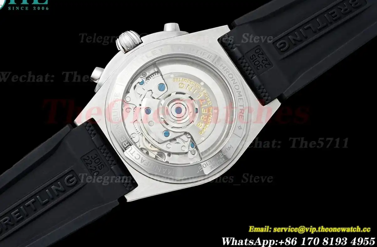 Chronomat B01 42MM Champagne Dial on Rouleaux Rubber Strap TF A7750