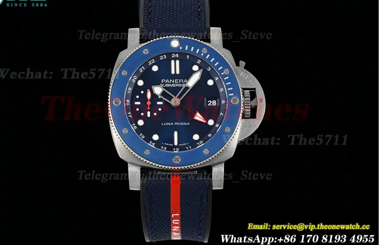 Submersible PAM1507 Luna Rossa 42mm SS RU Blue Dial VSF P900