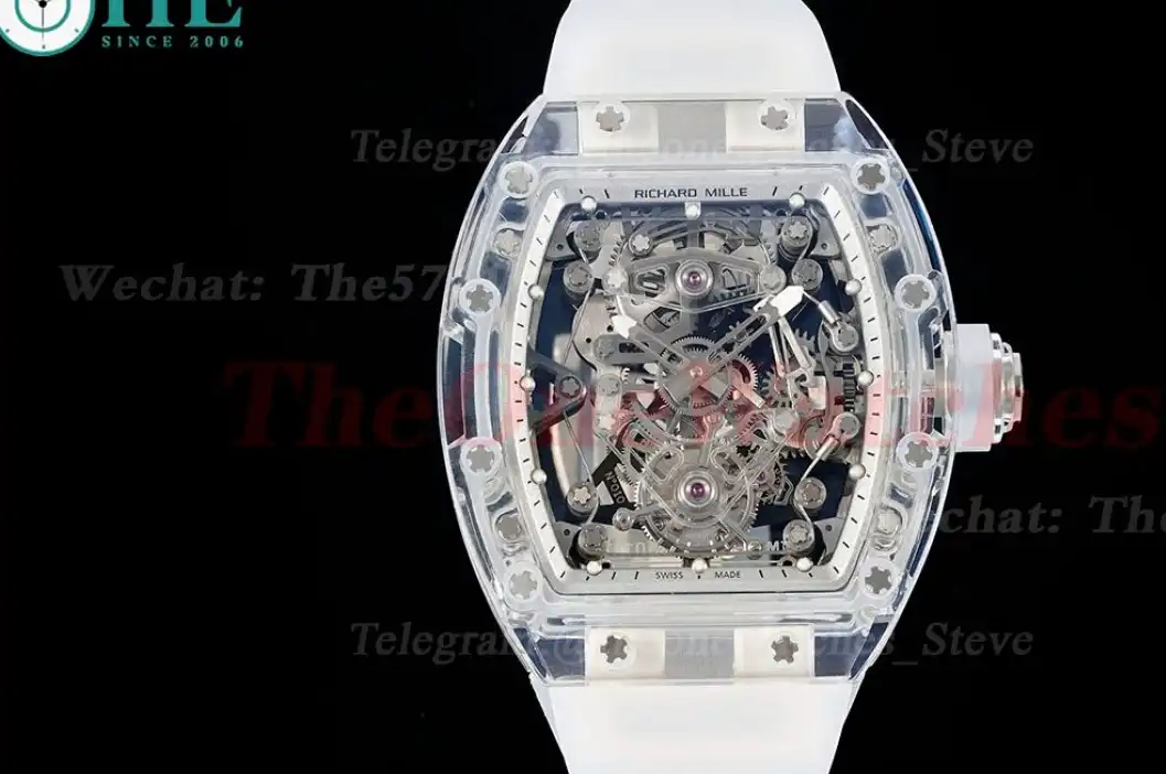 RM56-02 44mm Skeleton Dial on Transparent Rubber Strap RMF Tourb